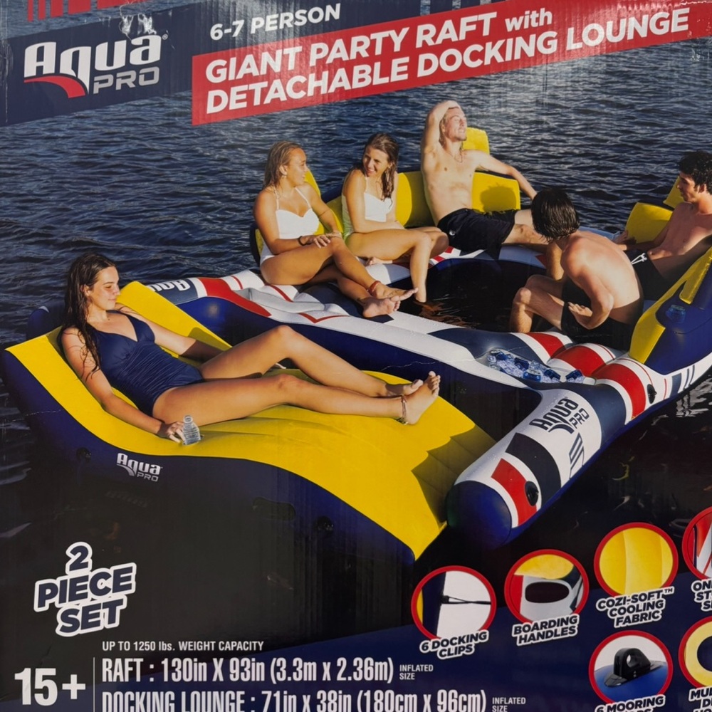 Aqua Pro Giant Party Raft with Detachable Lounge